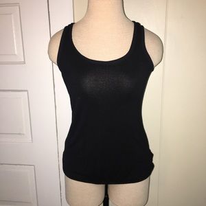 The Limited Ribbon Trim Black Tank Top Camo XS